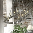 thumbnail image 1 of Hunter - Saddlewood 10-light Brushed Nickel, Extra Large Chandelier, Dimmable, Casual Style, Linear Shaped, for Bedrooms, Dining, Living Rooms - 19028, 1 of 9