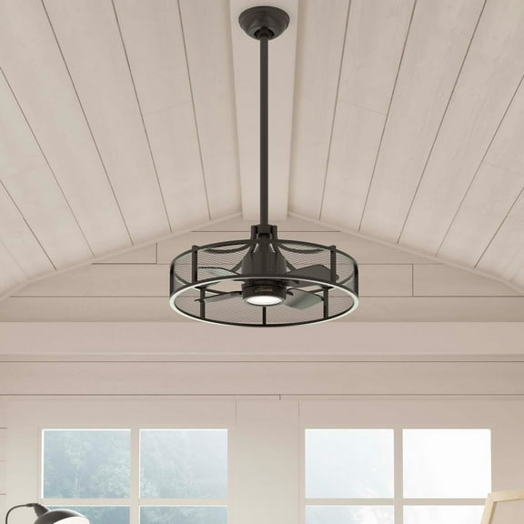 Hunter - Seattle Indoor Ceiling Fan With Light, Remote, 21-inch, Noble Bronze, Casual-style, 3-speed DC Motor, 50738, for Living Rooms, Bedrooms