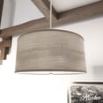 thumbnail image 1 of Hunter - Solhaven 3-light Light Grey Oak, Medium Size Pendant Light, Dimmable, Modern Style, Drum Shaped, for Bedrooms, Dining, Living Rooms - 19379, 1 of 7