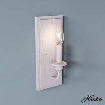 Hunter - Southcrest 1-light Distressed White, Small Sconce Light, Dimmable, Casual Style, for Bedrooms, Kitchens, Dining, Living Rooms - 19641
