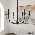 thumbnail image 1 of Hunter - Southcrest 6-light Matte Black, Large Chandelier, Dimmable, Casual Style, Candle Shaped, for Bedrooms, Dining, Living Rooms - 19634, 1 of 7