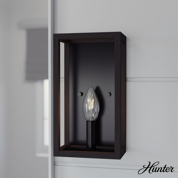 Hunter - Squire Manor 1-light Matte Black, Small Sconce Light, Dimmable, Modern Style, for Bedrooms, Dining, Living Rooms - 19669