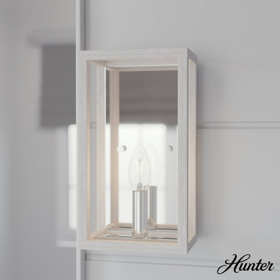 Hunter - Squire Manor 1-light Distressed White, Small Sconce Light, Dimmable, Modern Style, for Bedrooms, Dining, Living Rooms - 19999