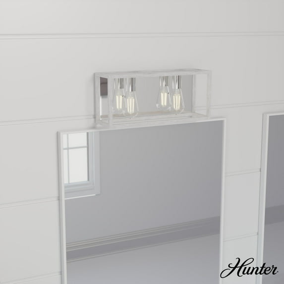 Hunter - Squire Manor 2-light Distressed White, Medium Size Vanity Light, Dimmable, Modern Style, for Bedrooms, Dining, Living Rooms - 19035