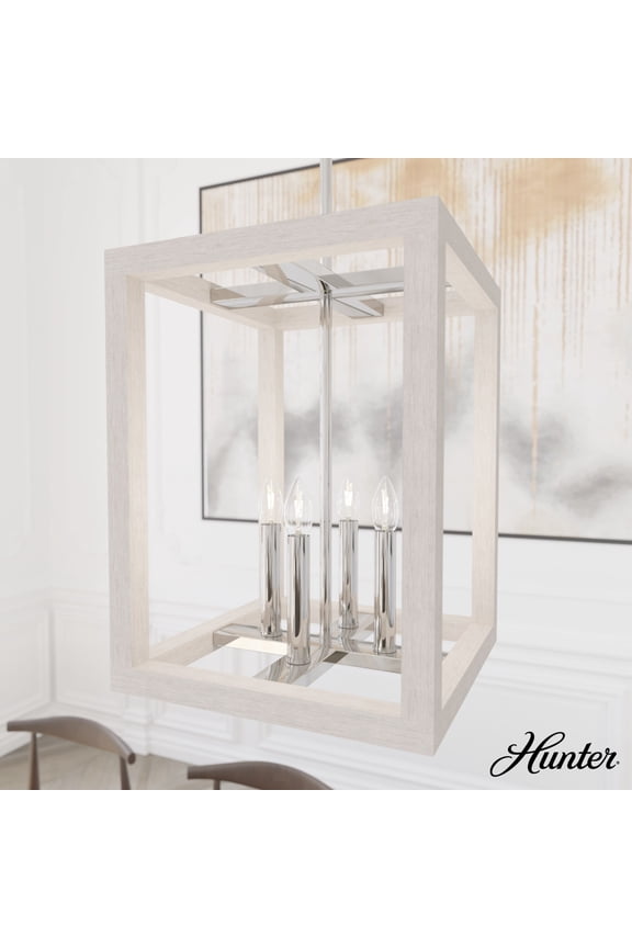 - Squire Manor 4-light Chrome, Medium Size Pendant Light, Dimmable, Modern Style, Rectangle Shaped, for Bedrooms, Dining, Living Rooms - 19480