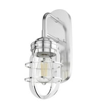 Hunter - Starklake 1-light Chrome, Small Sconce Light, Dimmable, for Bedrooms, Kitchens, Dining, Living Rooms - 19047