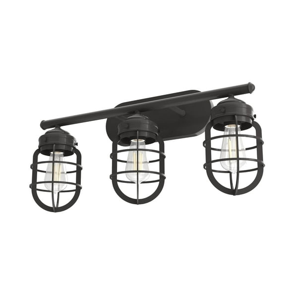 Hunter - Starklake 3-light Noble Bronze, Medium Size Vanity Light, Dimmable, for Bedrooms, Kitchens, Dining, Living Rooms - 19044