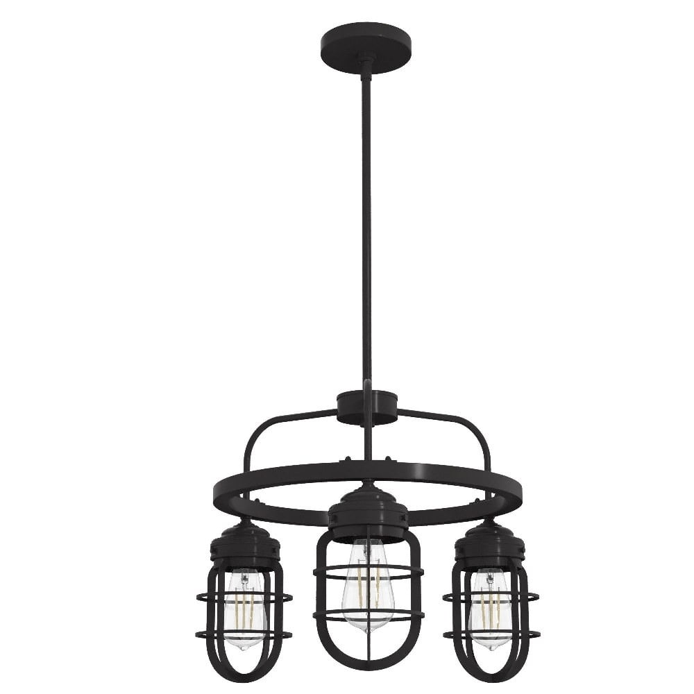 Starklake Noble Bronze Mini 3-Light Industrial Chandelier