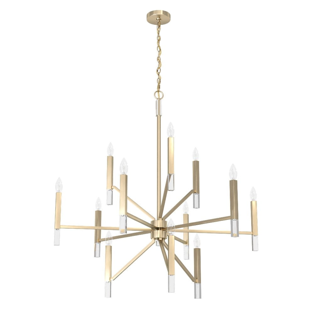 Alturas Gold 12-Light Crystal 3-Tier Chandelier