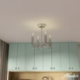 thumbnail image 1 of Hunter - Sunjai 4-light Brushed Nickel, Medium Size Flush Mount Light, Dimmable, Formal Style, for Bedrooms, Dining, Living Rooms - 19524, 1 of 6
