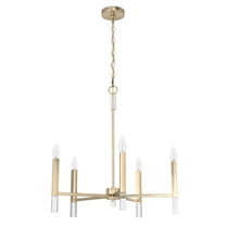 Hunter Briargrove Modern Brass 8-Light Tiered Chandelier Light Fixture