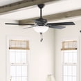 thumbnail image 1 of Hunter 52 inch Indoor Ceiling Fan with LED Light - Black Ceiling Fan with Pull Chain, For Bedroom, Living Room, or Kitchen, Standard Mount, No Remote, 5 Blades - Swanson 51738, Matte Black, 1 of 15