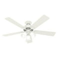 thumbnail image 1 of Hunter - Swanson Indoor Ceiling Fan With Light, 52-inch, Fresh White, Casual-style, 3-speed WhisperWind Motor, 50895, for living rooms, bedrooms, home offices, kitchens, 1 of 14