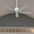 thumbnail image 1 of Hunter 52 inch Outdoor or Indoor Ceiling Fan No Light - White Ceiling Fan without Light, For Patio, Porch, Garage, or Living Room, Standard Mount, 5 Blades, Pull Chain - Windbound 51460, Matte White, 1 of 15