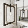 thumbnail image 1 of Hunter - Woodburn 1-light Noble Bronze, Medium Size Pendant Light, Dimmable, Modern Style, Rectangle Shaped, for Bedrooms, Dining, Living Rooms - 19814, 1 of 7