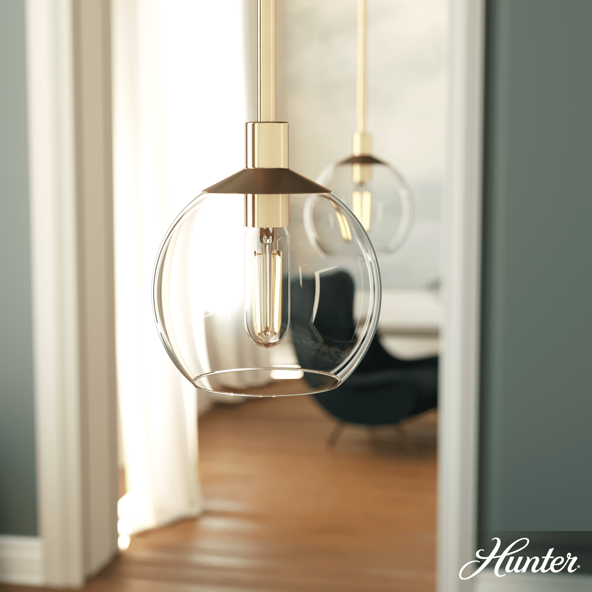 Alturas Gold Clear Glass Mini Globe Pendant Light