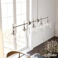 thumbnail image 1 of Hunter - Xidane 5-light Brushed Nickel, Extra Large Chandelier, Dimmable, Mid Century Modern Style, Linear Shaped, for Bedrooms, Dining, Living Rooms - 19748, 1 of 9