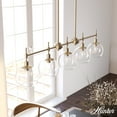 thumbnail image 1 of Hunter - Xidane 5-light Alturas Gold, Extra Large Chandelier, Dimmable, Mid Century Modern Style, Linear Shaped, for Bedrooms, Dining, Living Rooms - 19747, 1 of 9