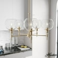 thumbnail image 1 of Hunter - Xidane 5-light Alturas Gold, Large Chandelier, Dimmable, Mid Century Modern Style, Round Shaped, for Bedrooms, Dining, Living Rooms - 19741, 1 of 8