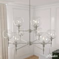 thumbnail image 1 of Hunter - Xidane 9-light Brushed Nickel, Large Chandelier, Dimmable, Round Shaped, for Bedrooms, Dining, Living Rooms - 19746, 1 of 8