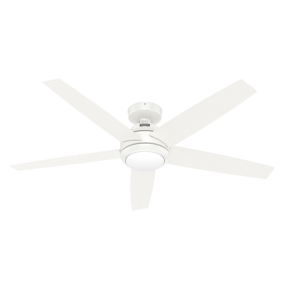 52" Fresh White Metal Ceiling Fan with LED Light and Remote