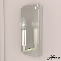 Hunter - Zoanne 1-light Brushed Nickel, Small Sconce Light, Dimmable, Modern Style, for Bedrooms, Dining, Living Rooms - 19579