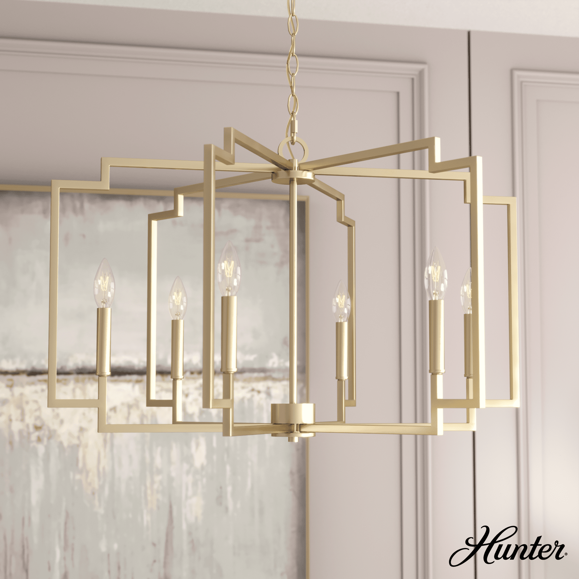 Zoanne 6-Light Nickel Geometric Chandelier