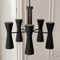 thumbnail image 1 of Hunter - Zola 10-light Matte Black, Large Chandelier, Dimmable, Formal Style, Pharmacy Shaped, for Bedrooms, Dining, Living Rooms - 19896, 1 of 9