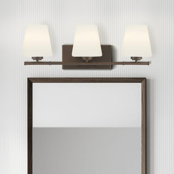 Hunter - Fauna Grove 3-light Matte Bronze, Vanity Light, Dimmable, Modern Style, Vanity Shaped, for Bedrooms, Kitchens, Dining, Living Rooms - 48116