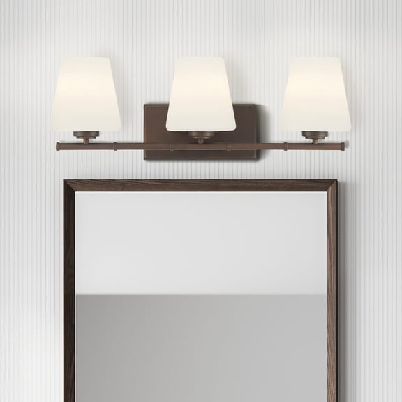 Hunter - Fauna Grove 3-light Matte Bronze, Vanity Light, Dimmable, Modern Style, Vanity Shaped, for Bedrooms, Kitchens, Dining, Living Rooms - 48116