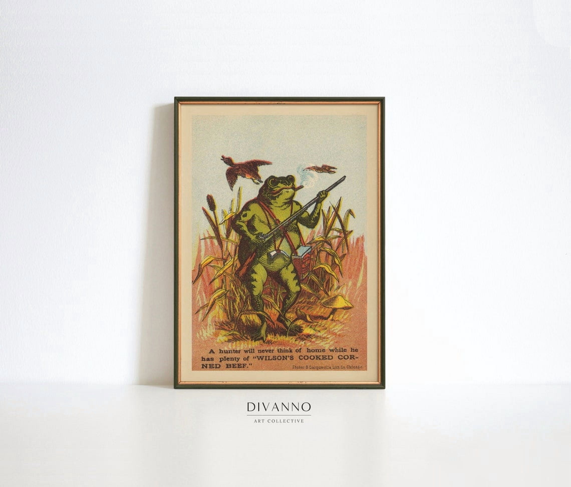 Hunter Frog Vintage Toad Advertisement Poster, Stretched Size 12x18 ...