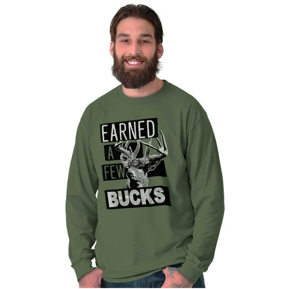 Hunter Funny Earned a Few Bucks Long Sleeve TShirt Men Women Brisco Brands X
