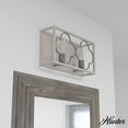 thumbnail image 1 of Hunter - Gablecrest 2-light Distressed White, Medium Size Vanity Light, Dimmable, Transitional Style, for Bedrooms, Dining, Living Rooms - 19395, 1 of 8