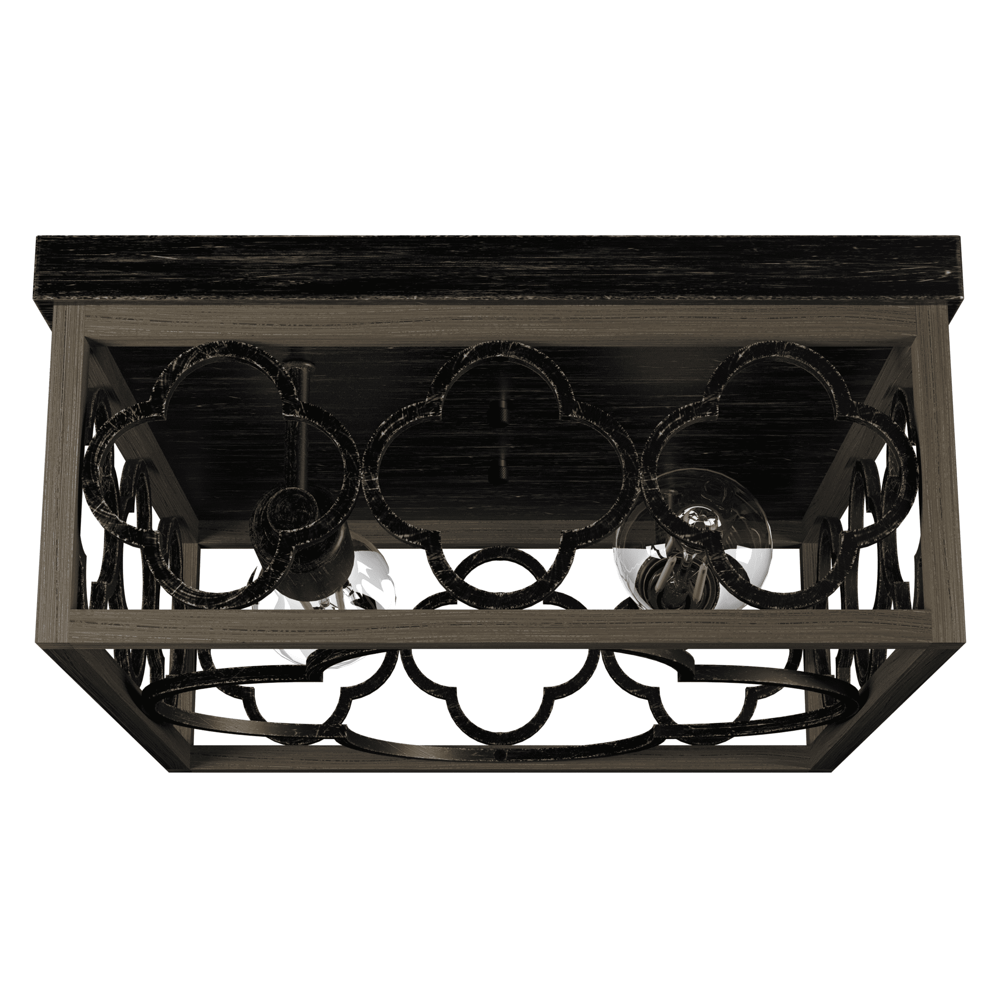 Gablecrest 14" French Oak Aluminum Flush Mount Light