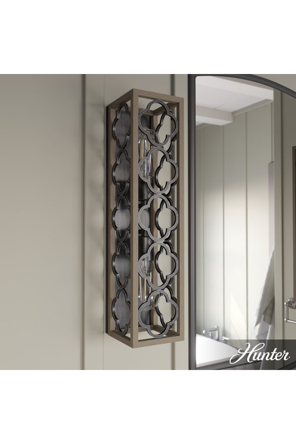 - Gablecrest 2-light French Oak, Large Sconce Light, Dimmable, Transitional Style, for Bedrooms, Dining, Living Rooms - 19946