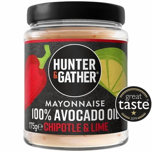 Hunter & Gather Chipotle & Lime Avocado Oil Mayonnaise 175g, British Import (Pack of 2)