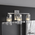 thumbnail image 1 of Hunter - Gatz 3-light Brushed Nickel, Medium Size Vanity Light, Dimmable, Modern Style, for Bedrooms, Kitchens, Dining, Living Rooms - 19685, 1 of 6