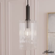 Hunter - Gatz 1-light Matte Black, Small Pendant Light, Dimmable, Modern Style, Cylinder Shaped, for Bedrooms, Dining, Living Rooms - 45225