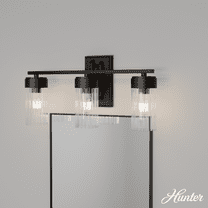 Hunter - Gatz 3-light Matte Black, Medium Size Vanity Light, Dimmable, Modern Style, for Bedrooms, Kitchens, Dining, Living Rooms - 45222
