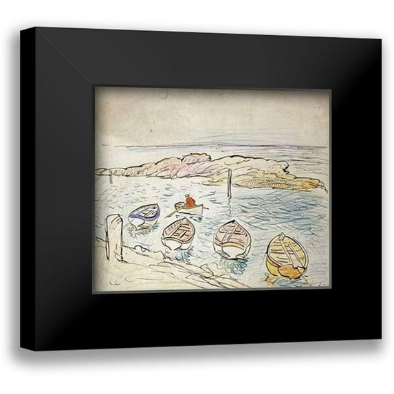 Hunter, George Leslie 17x15 Black Modern Framed Museum Art Print Titled - Rowing Boats, Largo