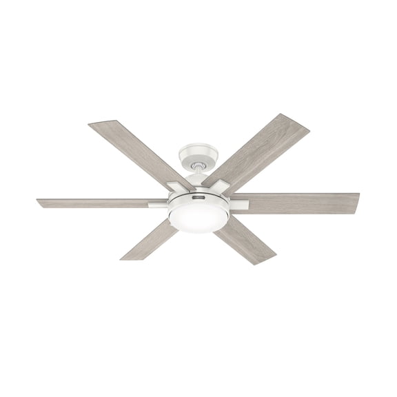 Hunter Fans 52" Georgetown Ceiling Fan Fresh White with Light Kit and Handheld Control