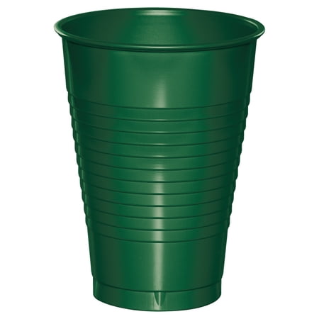 Hunter Green 12 oz Plastic Cups for 20 Guests