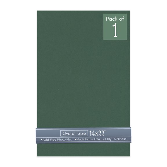 Hunter Green 14x22 Uncut Art Mat Board - No Opening - 1 Mat
