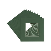 Hunter Green 16x16 White Picture Mats with White Core for 8x8 Pictures - Fits 16x16 Frame