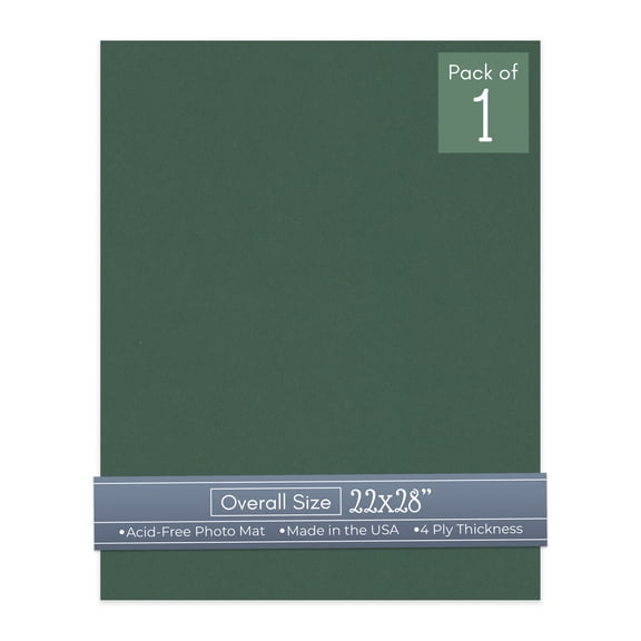 Hunter Green 22x28 Uncut Art Mat Board - No Opening - 1 Mat