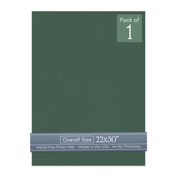 Hunter Green 22x30 Uncut Art Mat Board - No Opening - 1 Mat
