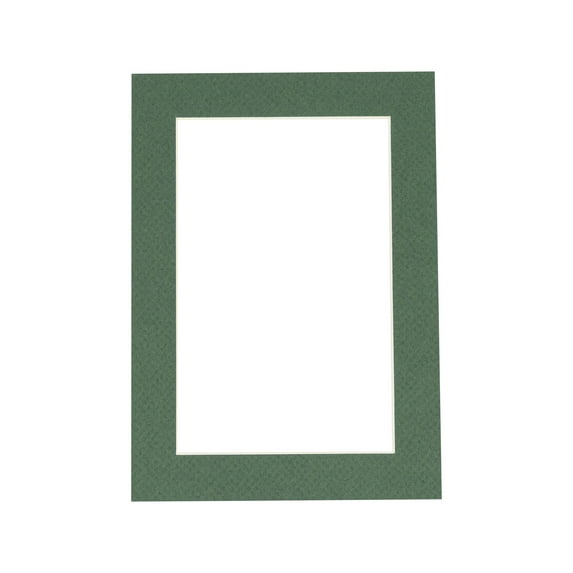 Hunter Green Acid Free 8x10 Picture Frame Mats with White Core Bevel Cut for 5x7 Pictures - Fits