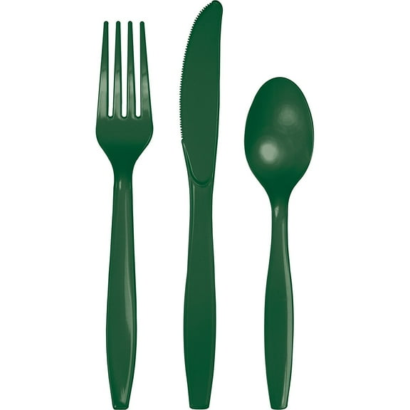 Hunter Green Assorted Plastic Cutlery, 2