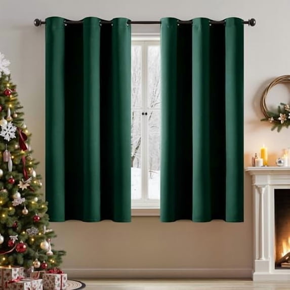 Hunter Green Blackout Curtains for Bedroom Living Room 63 Inches Long 2 ...