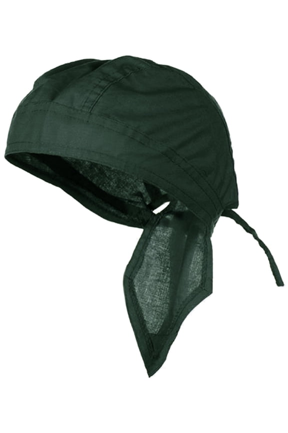 Hunter Green Doo Rag Durag Chemo Headwrap Solid Color Bandana Cotton Skull Cap Mens Womens